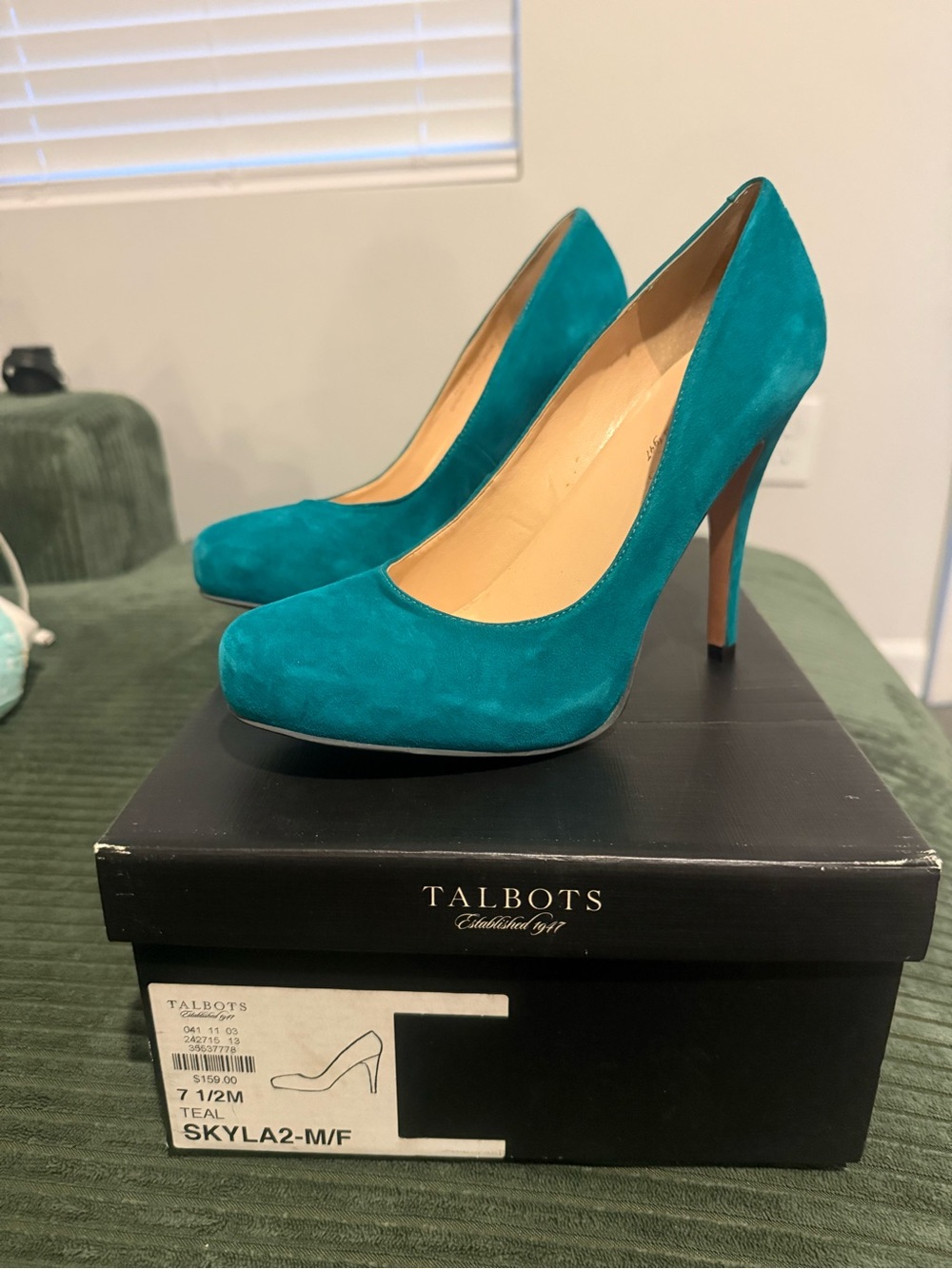 Talbots Skyla2 Teal Suede Pumps Size 7.5 | NWT Never Worn | $159